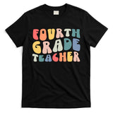 Groovy Vintage 4th Fourth Grade Teacher Back To School T-Shirt