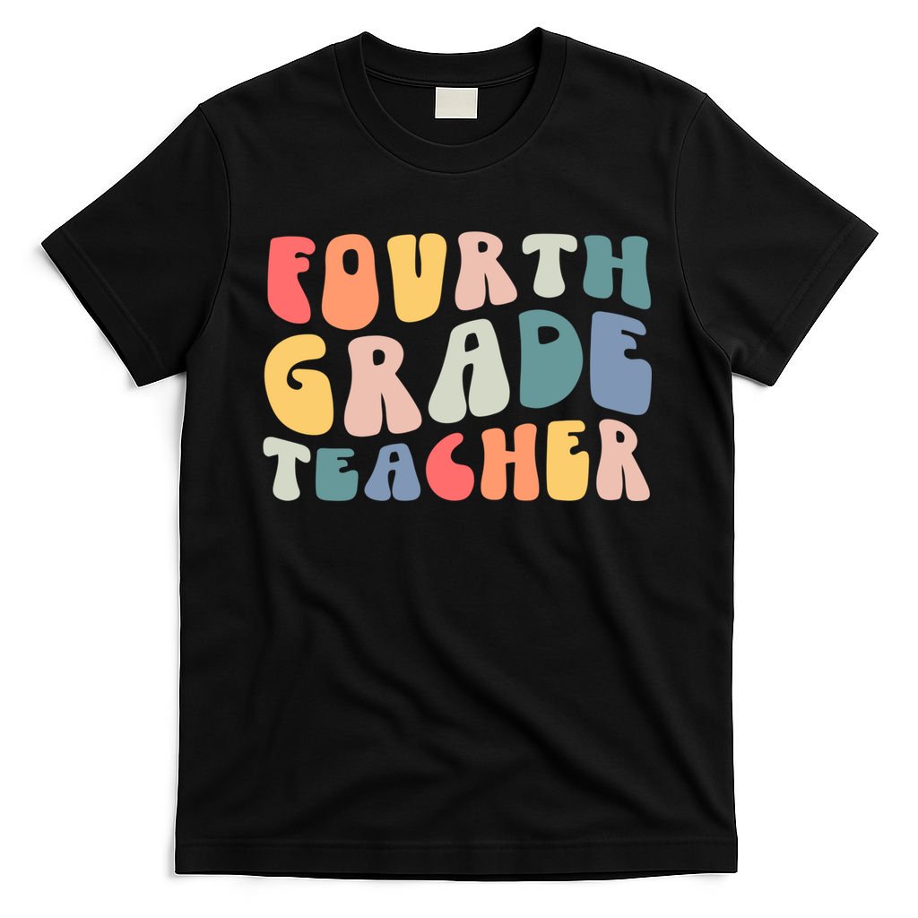 Groovy Vintage 4th Fourth Grade Teacher Back To School T-Shirt