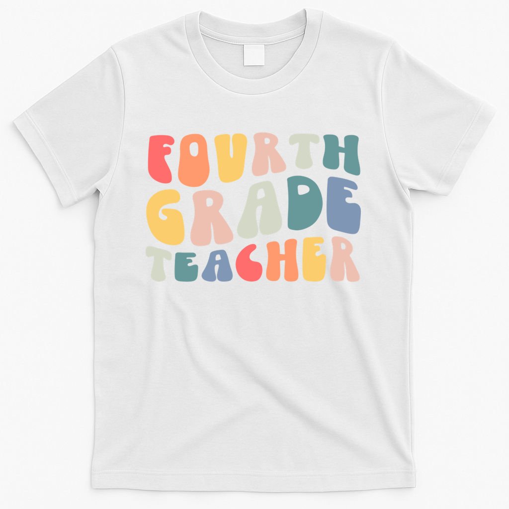 Groovy Vintage 4th Fourth Grade Teacher Back To School T-Shirt
