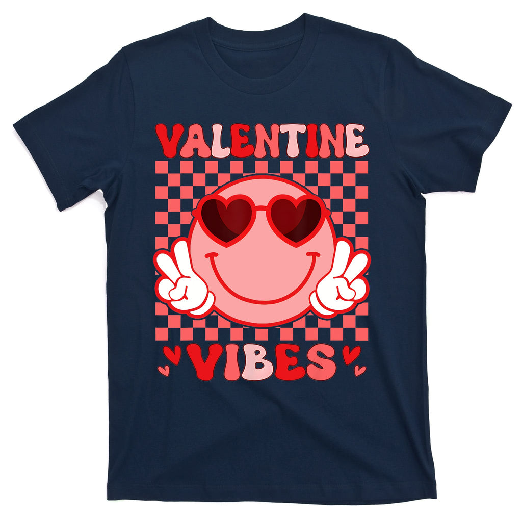 Groovy Valentine Vibes Valentines Day T-Shirt
