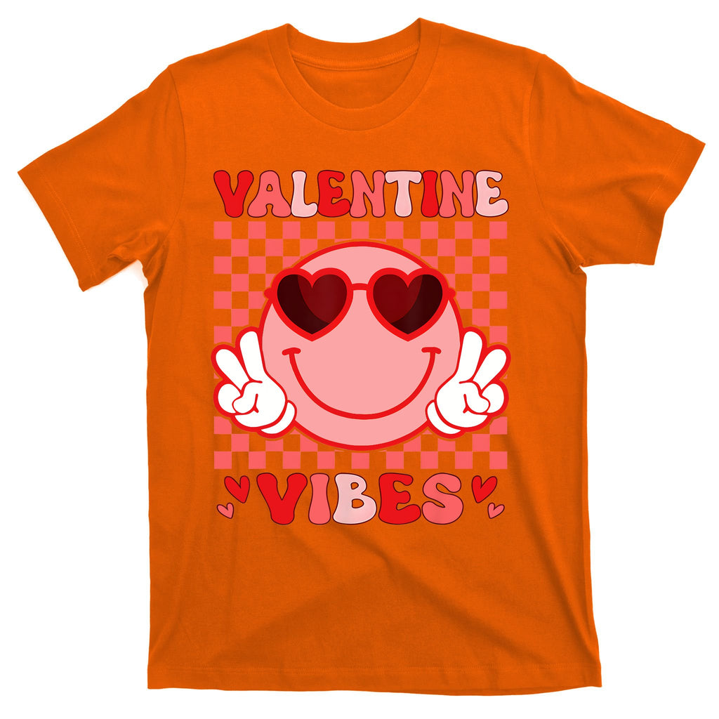 Groovy Valentine Vibes Valentines Day T-Shirt