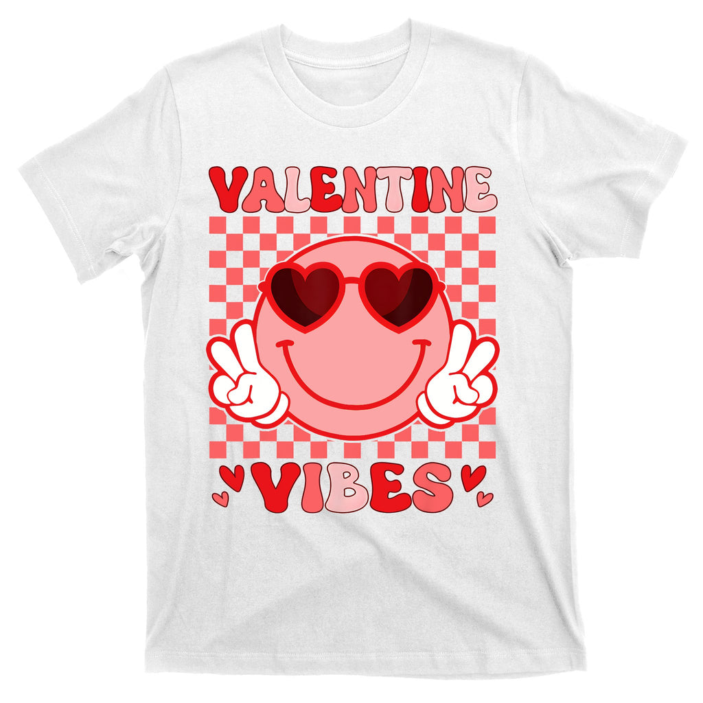 Groovy Valentine Vibes Valentines Day T-Shirt
