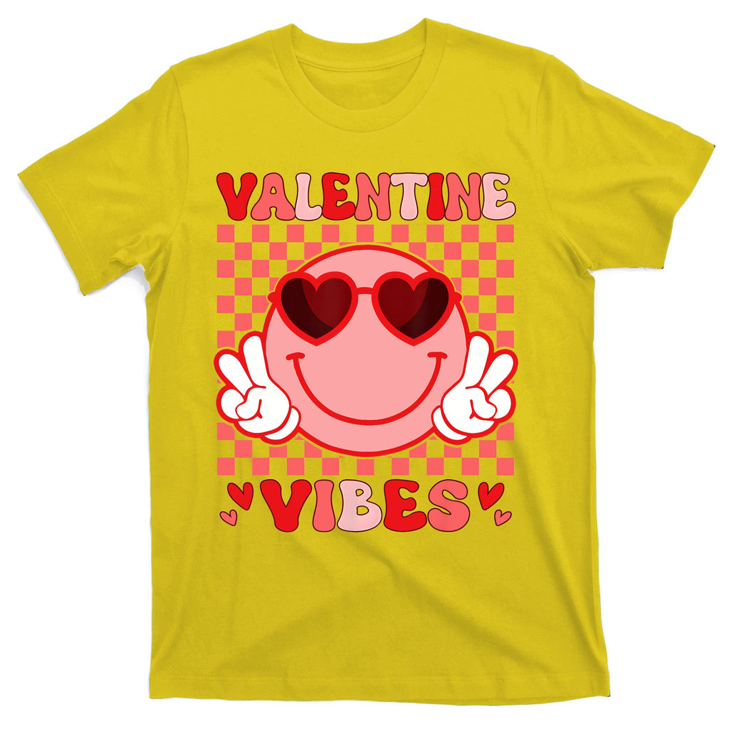 Groovy Valentine Vibes Valentines Day T-Shirt