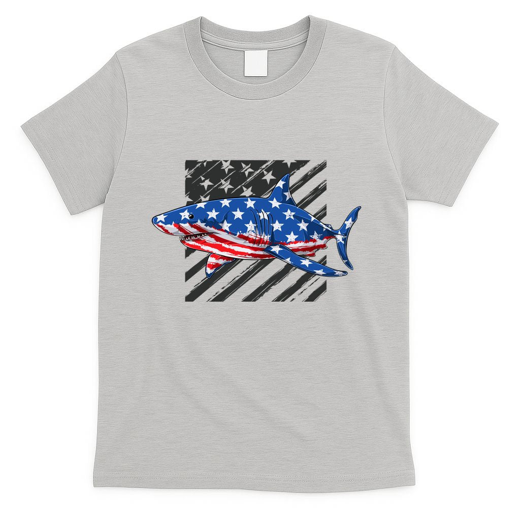 Great White Shark USA Flag Week Sharks T-Shirt
