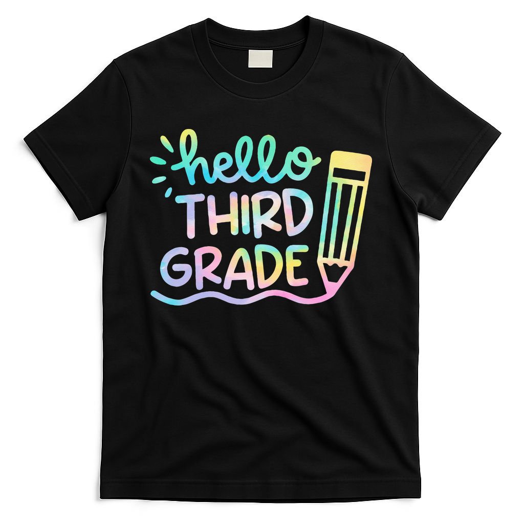 Hello 3rd Grade Tie Dye Teachers Kids Back To School Funny T-Shirt