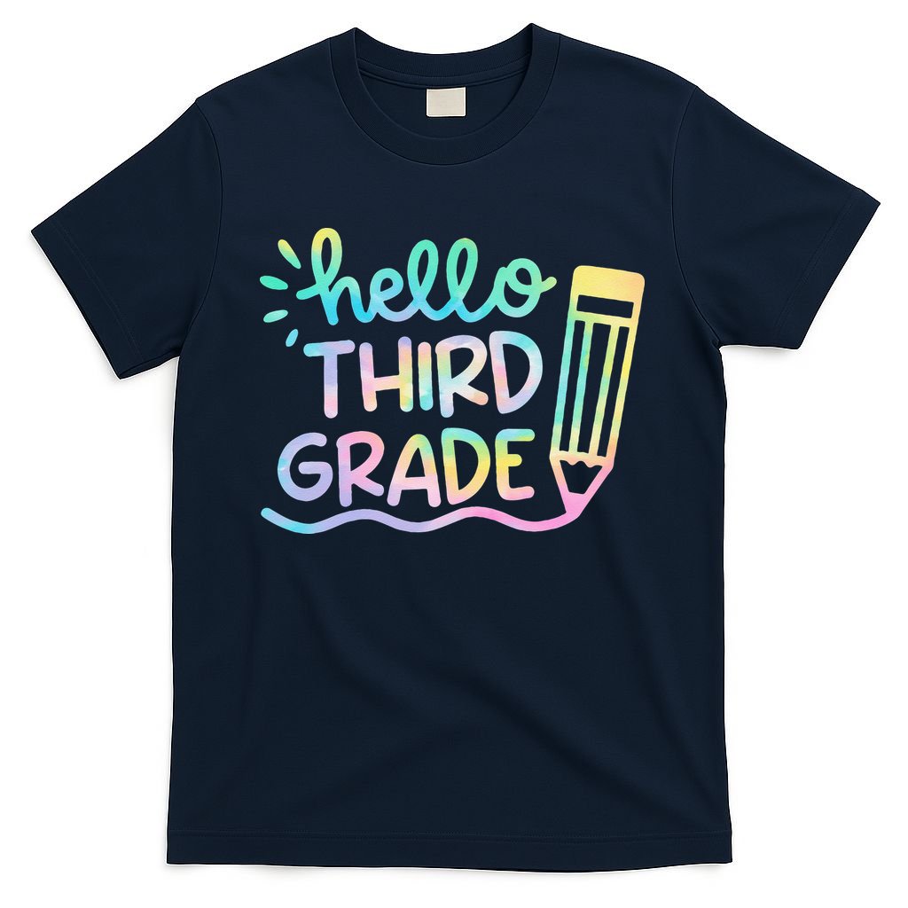 Hello 3rd Grade Tie Dye Teachers Kids Back To School Funny T-Shirt