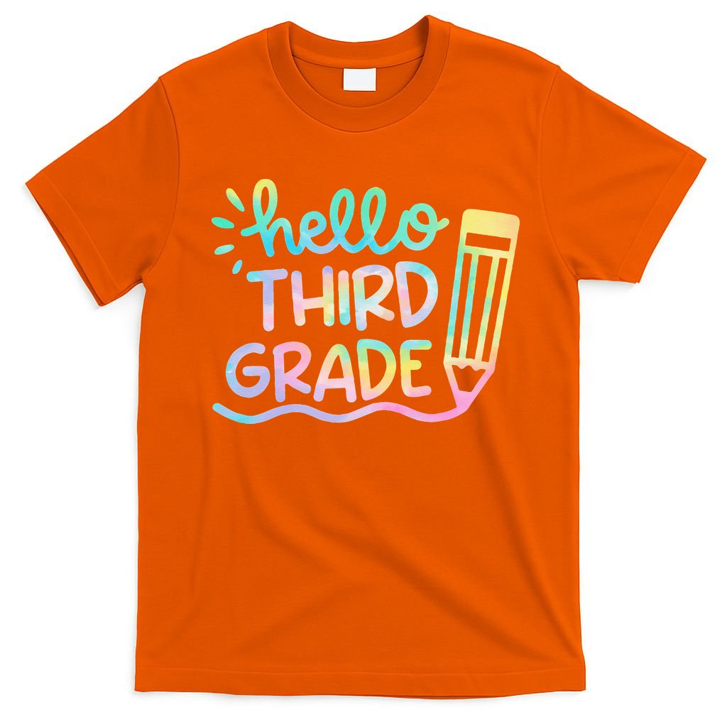 Hello 3rd Grade Tie Dye Teachers Kids Back To School Funny T-Shirt