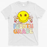 Hello 4th Grade Fourth Grade Funny Smile Face Back To School T-Shirt