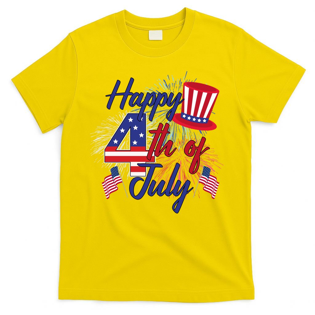 Happy 4th Of July Patriotic American Flag USA T-Shirt