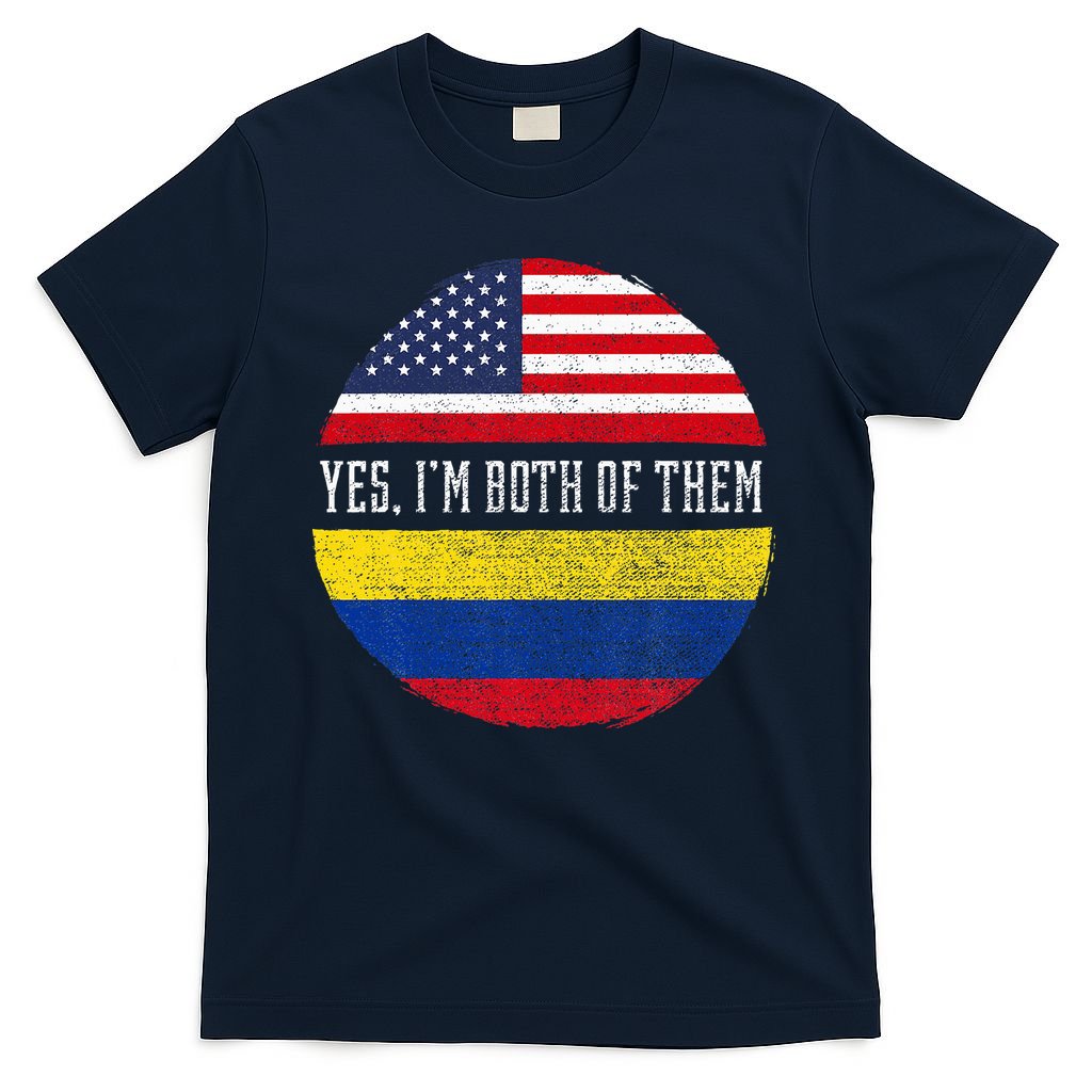 Half American Half Colombian USA Flag Colombia Heritage DNA T-Shirt