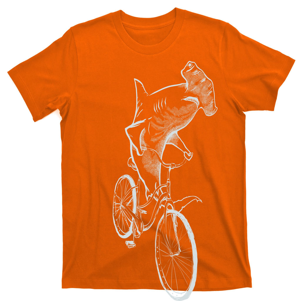 Hammerhead Shark Riding Bicycle T-Shirt