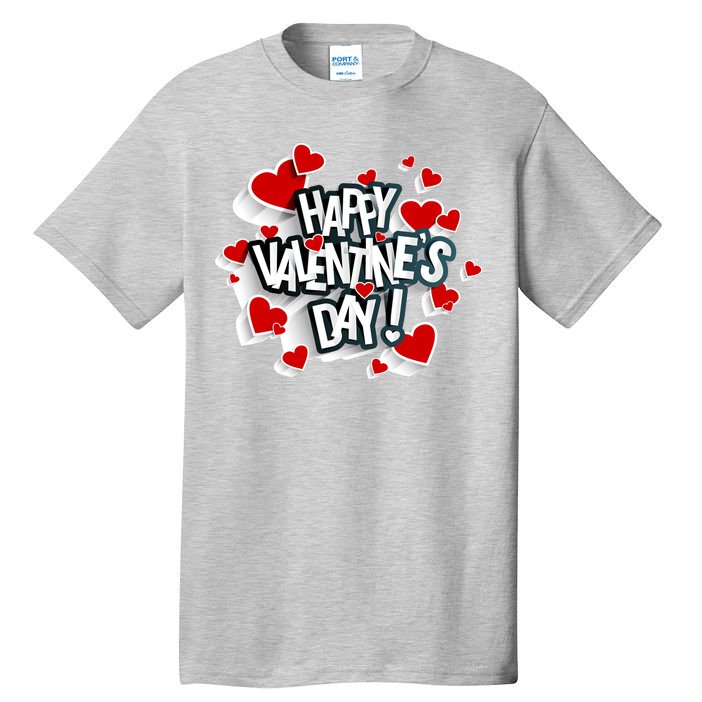 Happy Valentine's Day Love Hearts Logo Tall T-Shirt