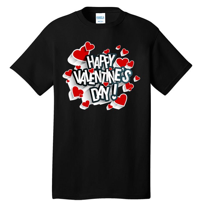 Happy Valentine's Day Love Hearts Logo Tall T-Shirt