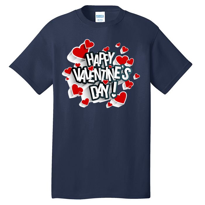 Happy Valentine's Day Love Hearts Logo Tall T-Shirt