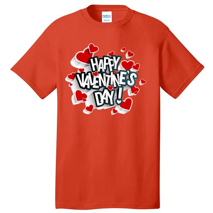 Happy Valentine's Day Love Hearts Logo Tall T-Shirt