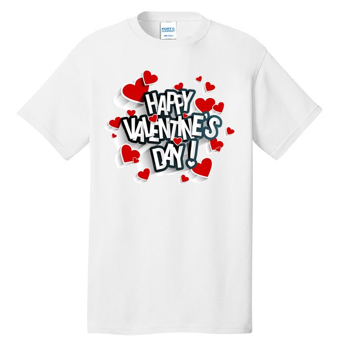 Happy Valentine's Day Love Hearts Logo Tall T-Shirt