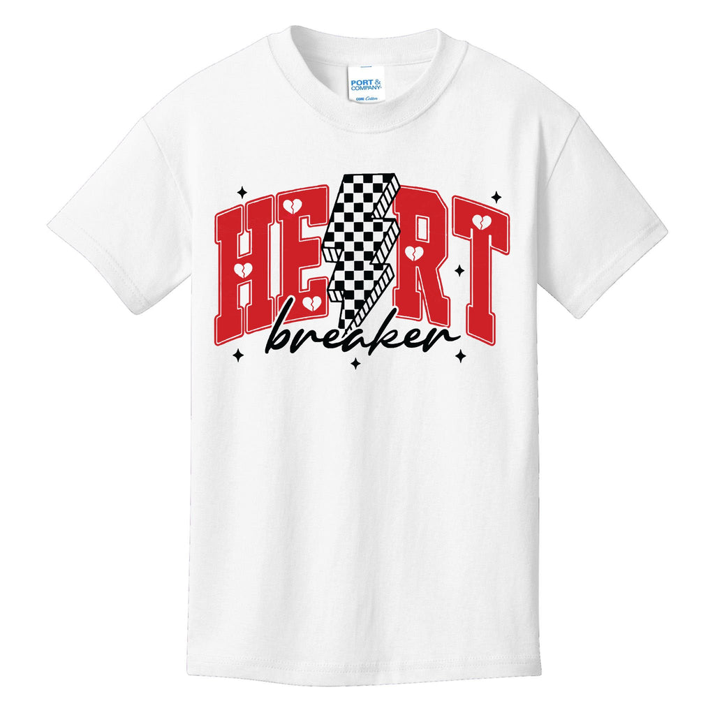 Heart Breaker Checkered Retro Valentine Kids T-Shirt