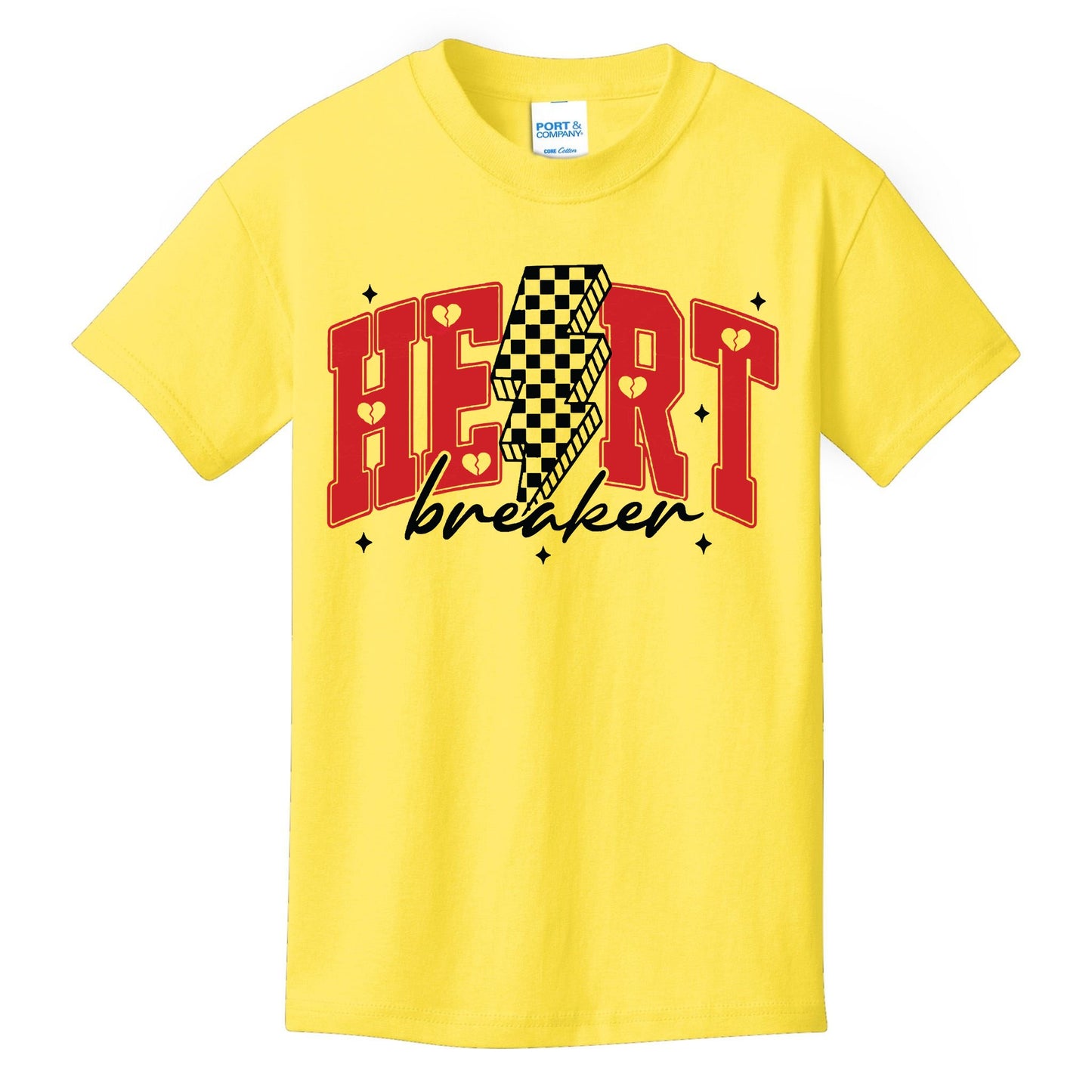 Heart Breaker Checkered Retro Valentine Kids T-Shirt