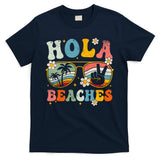 Hola Beaches Groovy Retro Funny Beach Vacation Summer T-Shirt