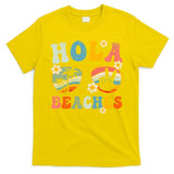 Hola Beaches Groovy Retro Funny Beach Vacation Summer T-Shirt