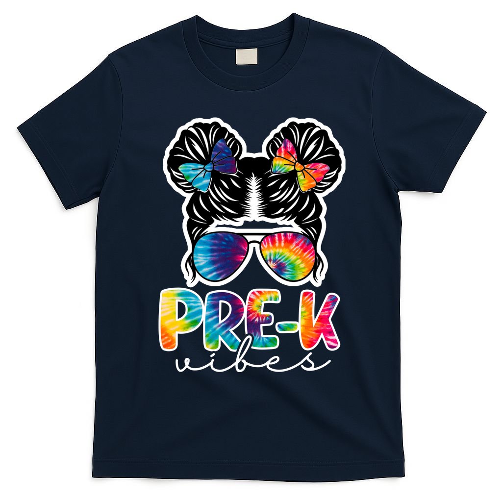 Hair Bun Pre K Vibes Back To School T-Shirt