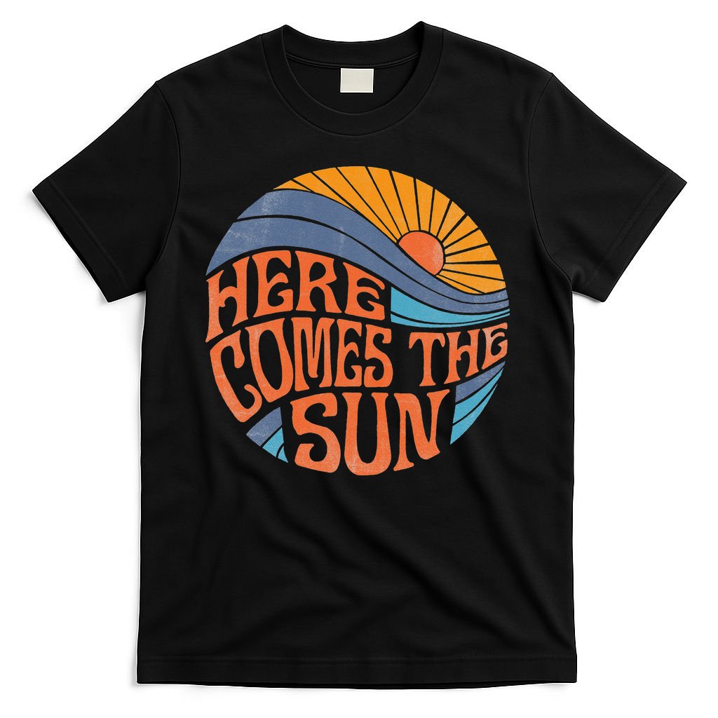 Here Comes the Sun Vintage Retro Sixties Surf Summer Beach T-Shirt