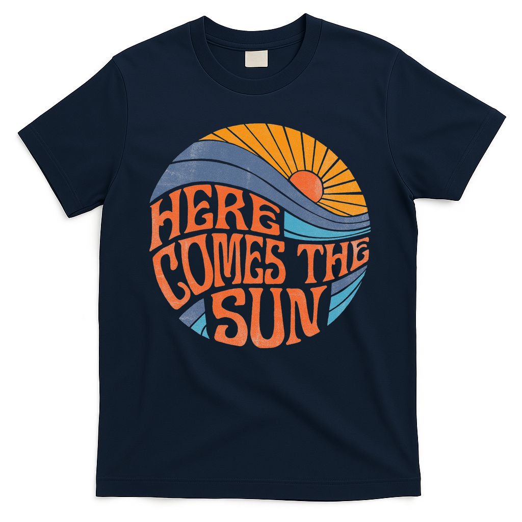 Here Comes the Sun Vintage Retro Sixties Surf Summer Beach T-Shirt