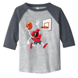 Heart Dunking Basketball Valentines Day Toddler Fine Jersey T-Shirt