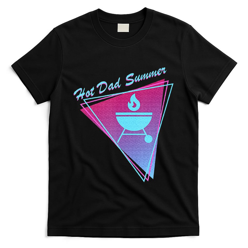 Hot Dad Summer Funny 80s Retro Vintage Charcoal Grill BBQ T-Shirt