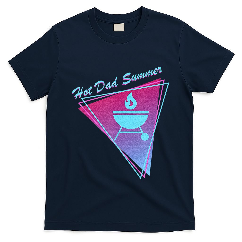 Hot Dad Summer Funny 80s Retro Vintage Charcoal Grill BBQ T-Shirt