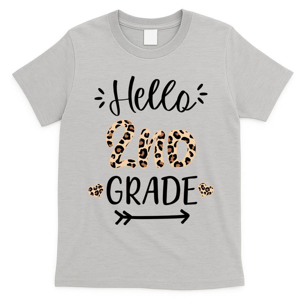Hello 2nd Grade Cute Leopard Heart T-Shirt