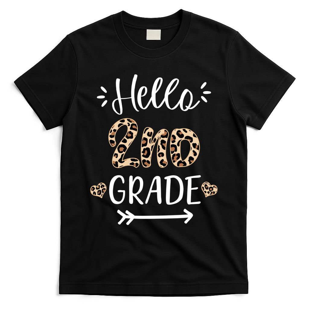 Hello 2nd Grade Cute Leopard Heart T-Shirt
