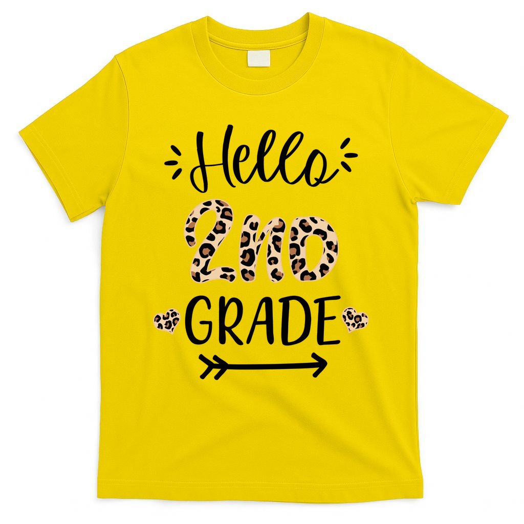 Hello 2nd Grade Cute Leopard Heart T-Shirt