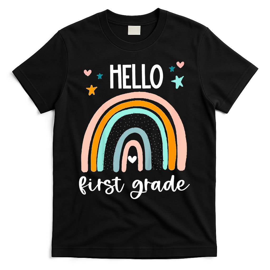 Hello First Grade Retro Rainbow T-Shirt