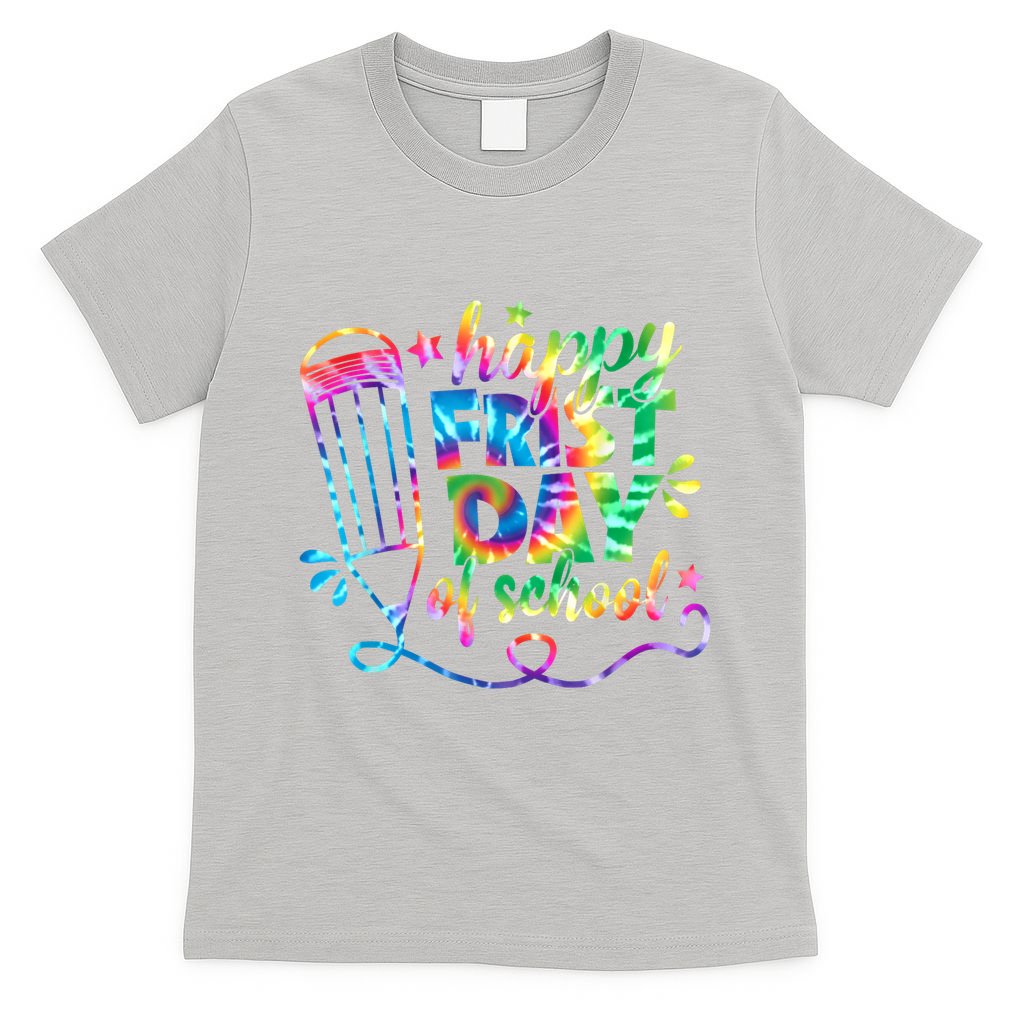 Happy First Day Of School Tie Dye Back To School Teacher Kids T-Shirt