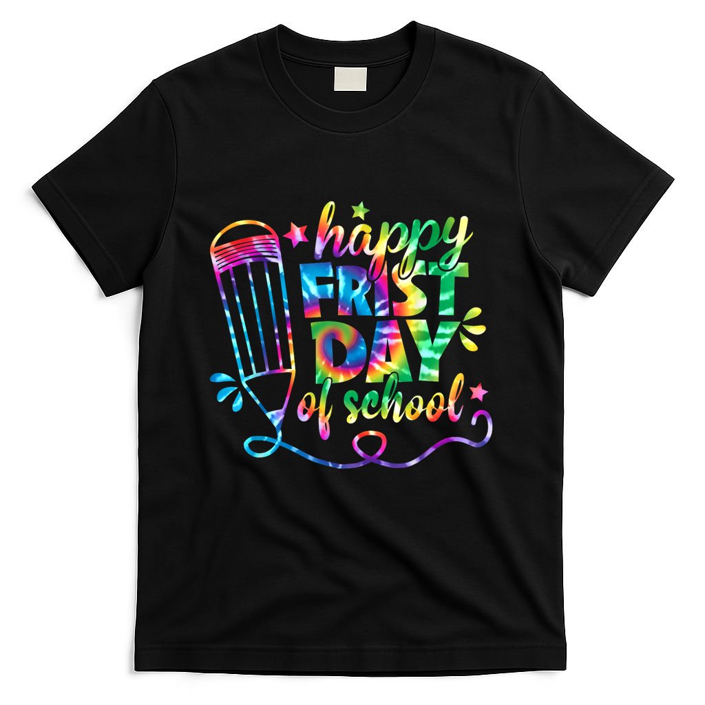 Happy First Day Of School Tie Dye Back To School Teacher Kids T-Shirt