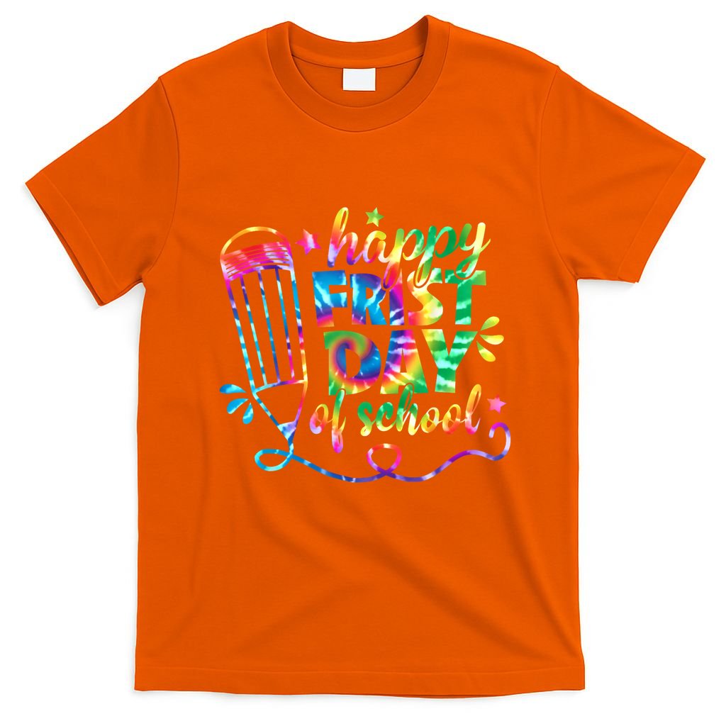 Happy First Day Of School Tie Dye Back To School Teacher Kids T-Shirt