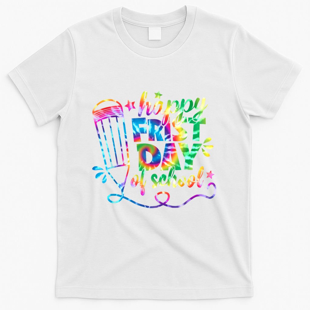 Happy First Day Of School Tie Dye Back To School Teacher Kids T-Shirt
