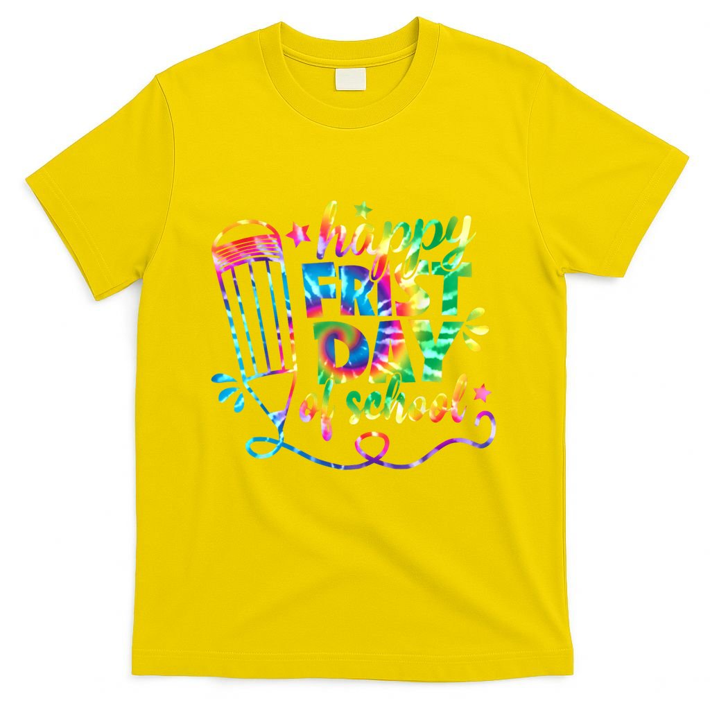 Happy First Day Of School Tie Dye Back To School Teacher Kids T-Shirt