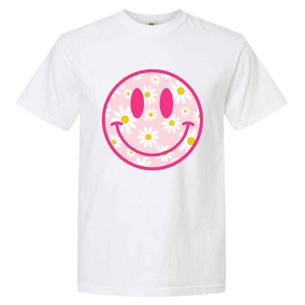 Happy Face Daisy Flower Gift Preppy Aesthetic Smile Face Gift Garment-Dyed Heavyweight T-Shirt
