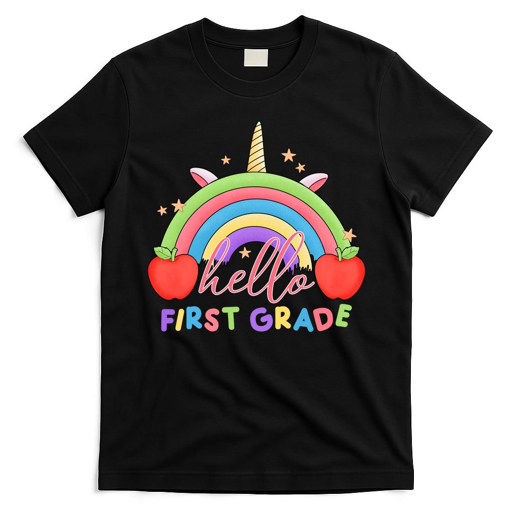 Hello First Grade Rainbow Back To School T-Shirt