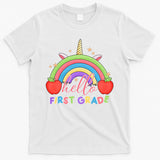 Hello First Grade Rainbow Back To School T-Shirt