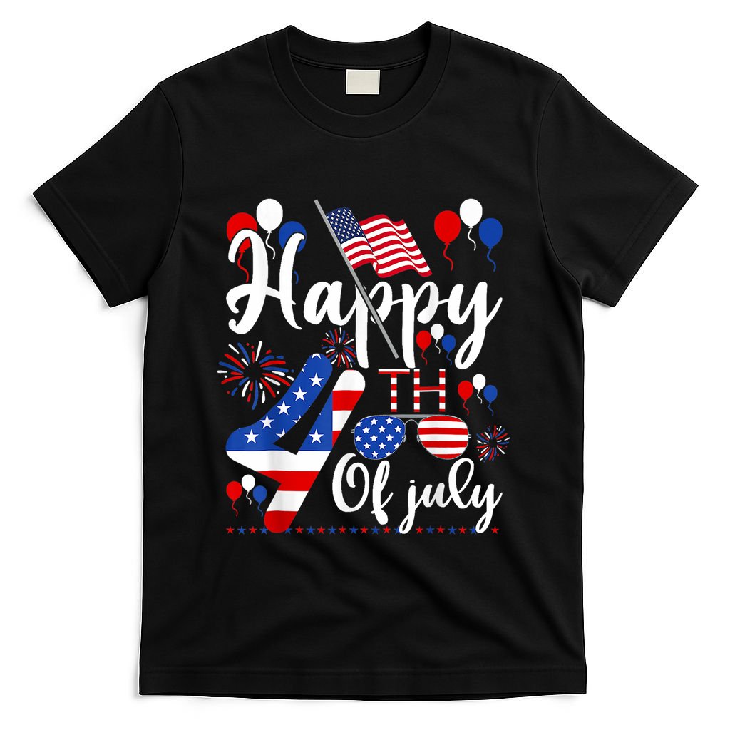 Happy Fourth Of July Patriotic Us American Flag 4th Of July T-Shirt
