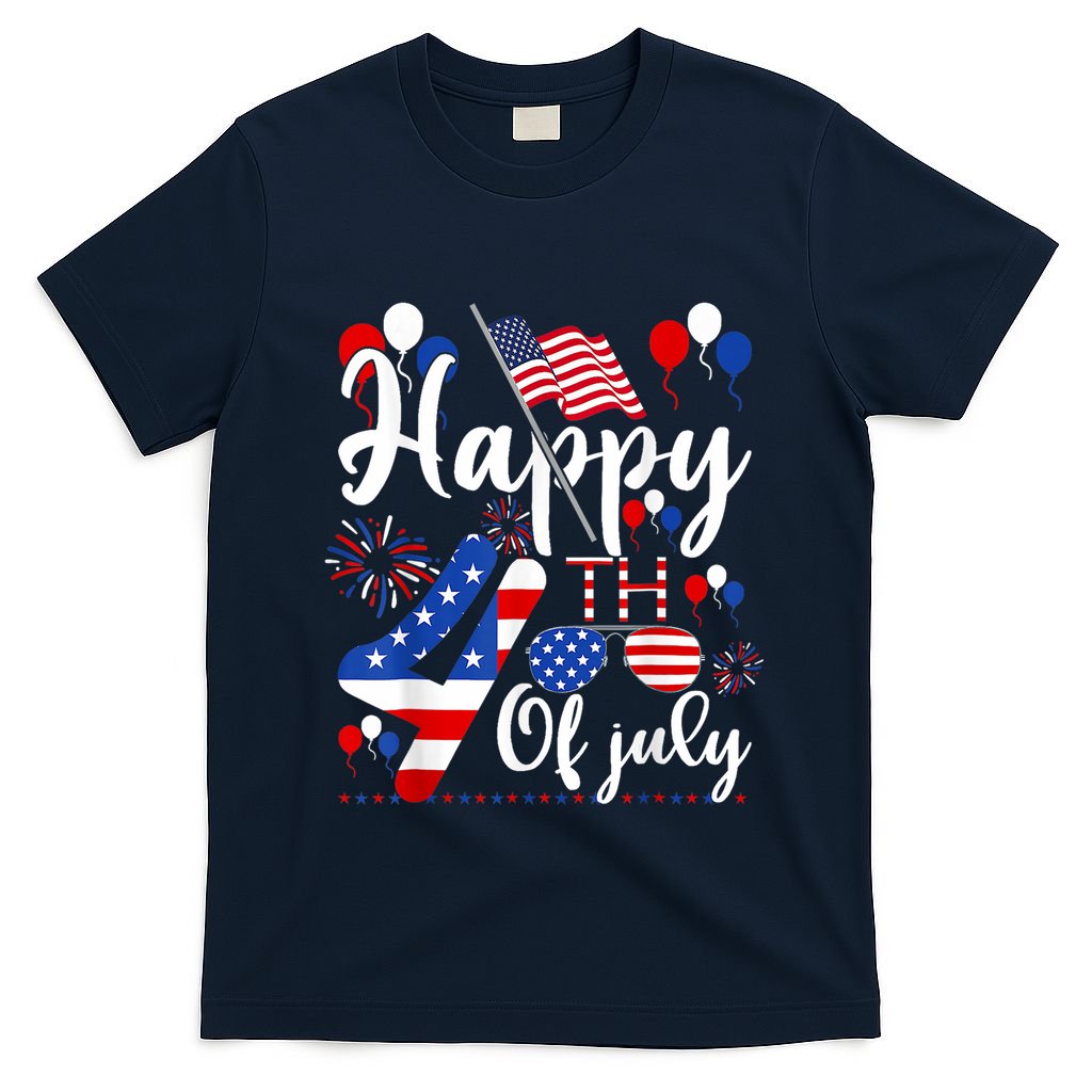 Happy Fourth Of July Patriotic Us American Flag 4th Of July T-Shirt