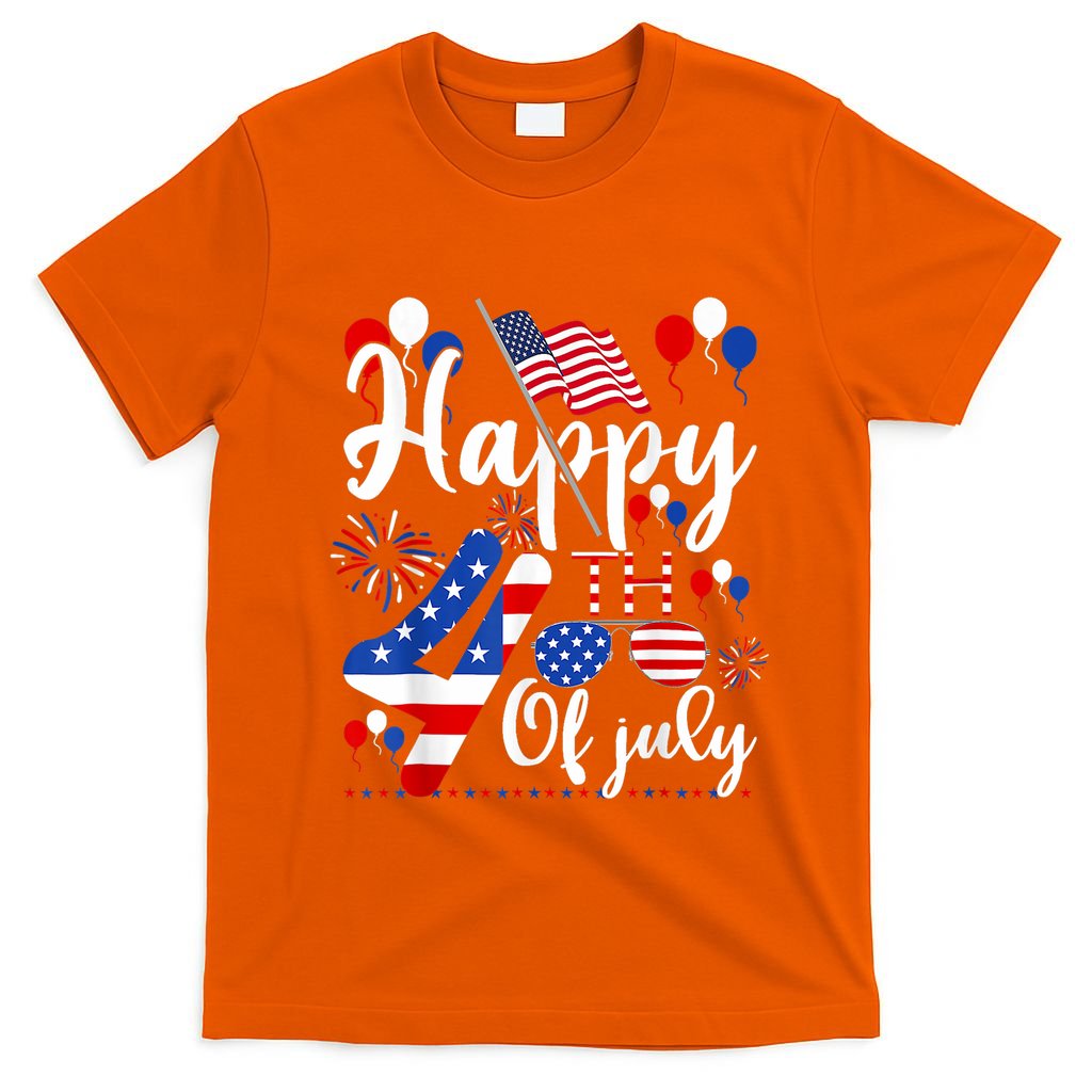 Happy Fourth Of July Patriotic Us American Flag 4th Of July T-Shirt