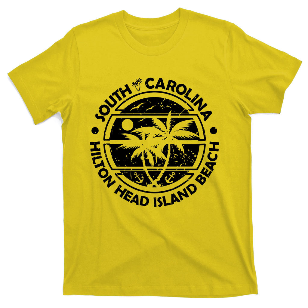 Hilton Head Island Beach South Carolina, Tropical Palm Trees, Ship Anchor T-Shirt