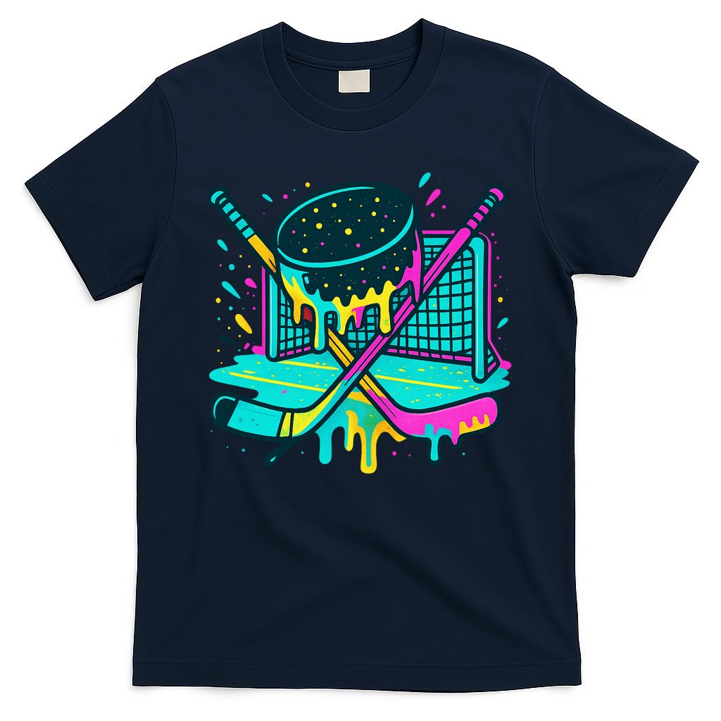 Hockey Ice Cream Drip T-Shirt