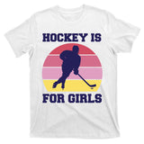 Hockey Is For Girls Retro Sunset T-Shirt