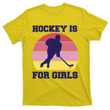 Hockey Is For Girls Retro Sunset T-Shirt