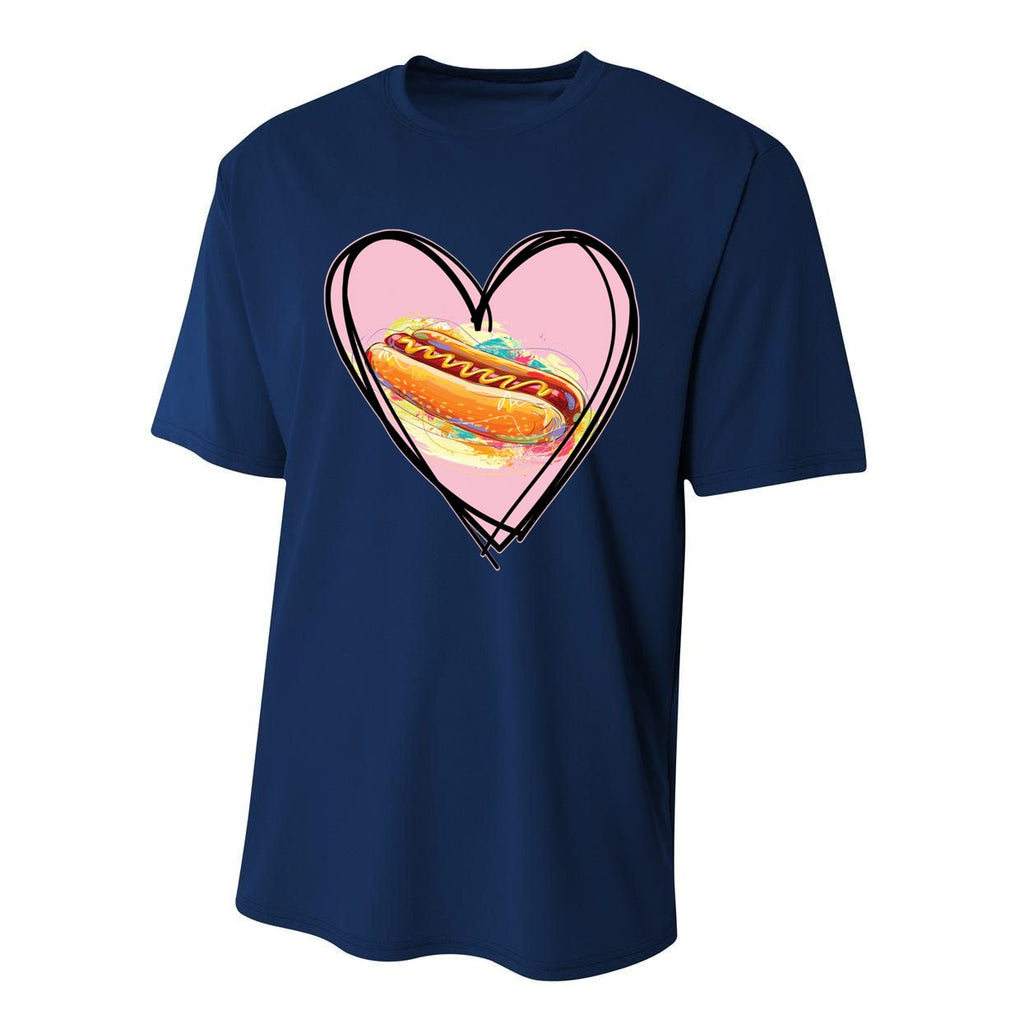 Hotdog Is My Valentine I Love Hotdog I Heart Hotdog Graphic Gift Performance Sprint T-Shirt